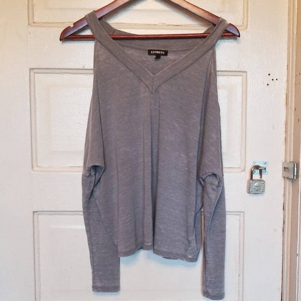 Long sleeve cold shoulder top